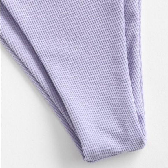 Zaful lavender elastic ribbed Bikini - Picture 4 of 7